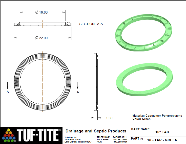 Tuf-Tite 16x6 Septic Tank Riser